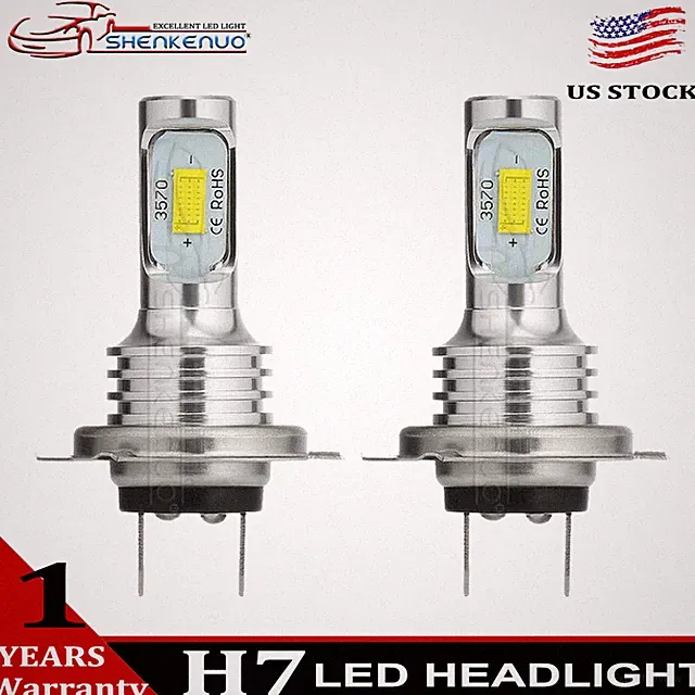 1Pair H7 LED Headlight Bulbs Conversion Kit Super High Low Beam 5500LM 6000K 50W