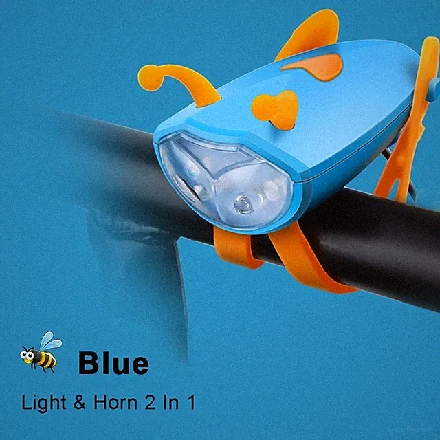 1x Kids Scooter Bike Light Horn USB Rechargeable Electric Bell Headlight
