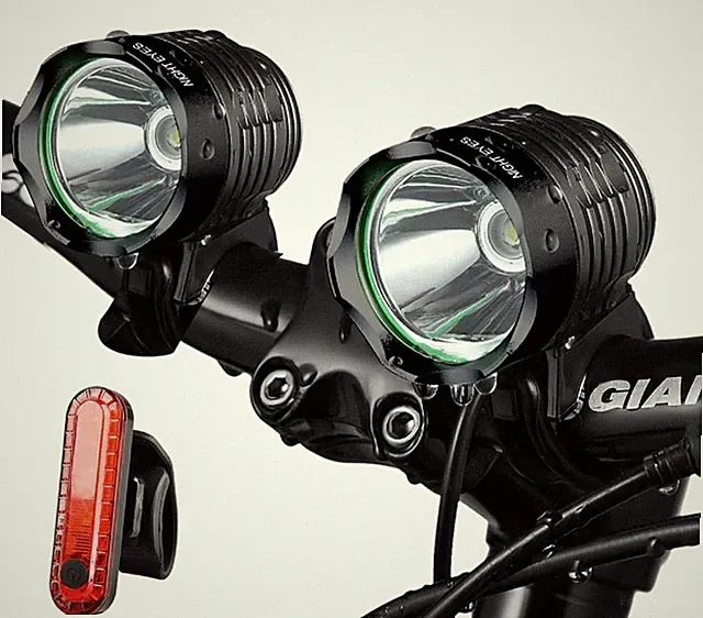2400 Lumens(1200Lmx2) Mountain Bike Headlight Bike Light -Rechargeable 8.4V ABS