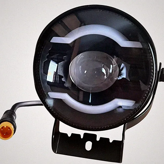 36/48 Volts EBike/Foldable Bike LED Headlight with Horn 3 Pin Male 33.9 In Cable