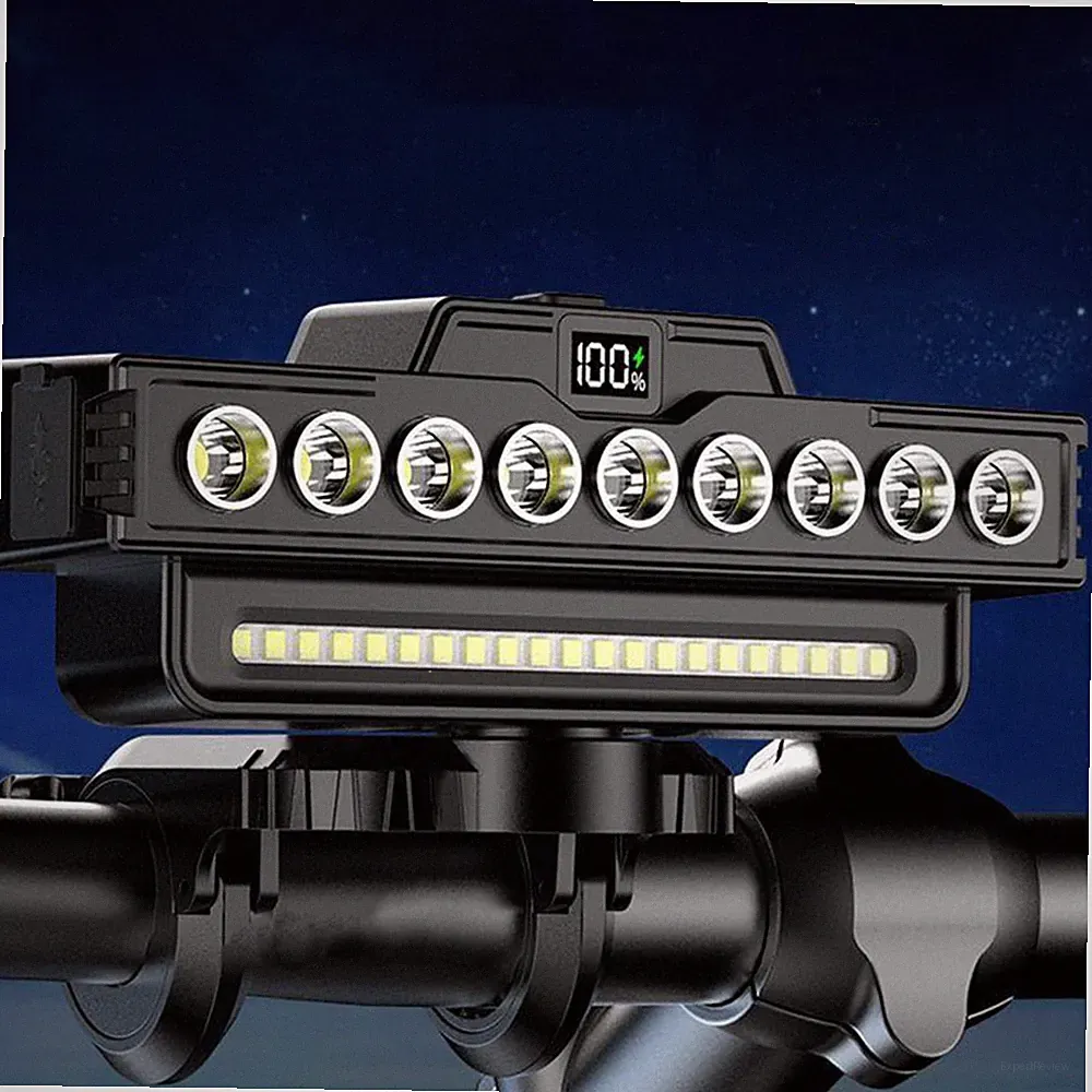9 LED Bicycle Headlight with Horn 7 Modes for Night Riding & Mountain Cycling