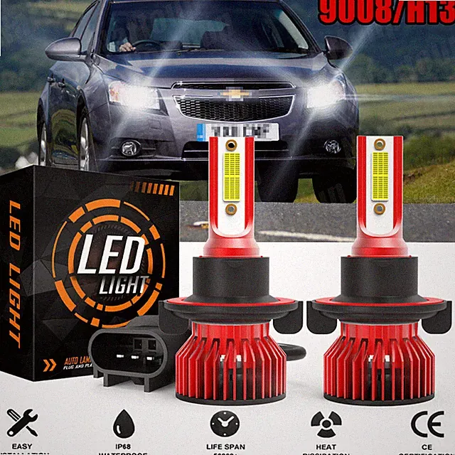 9008/H13 LED Headlight Dual Beam Bulb Kit For Chevy Cruze Sedan 4-Door 2011-2015
