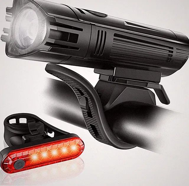 Ascher Ultra Bright USB Rechargeable Bike Light Set, Powerful Bicycle Front Head