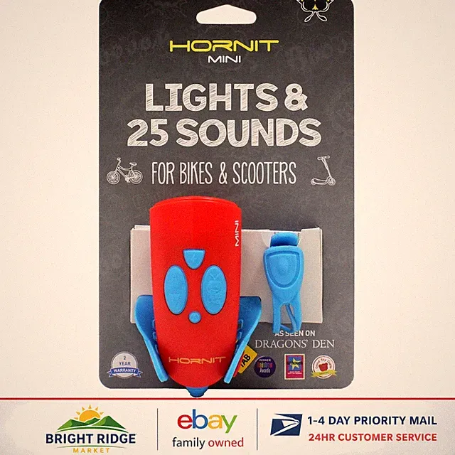 Bike Bell and Headlight Combo for Kids with Handlebar Mount and Batteries