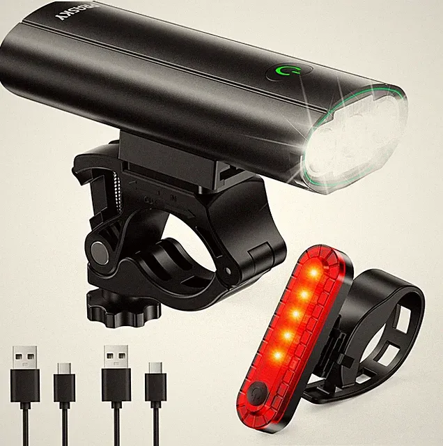 Bike Lights for Night Riding, USB Rechargeable Mountain Bicycle Headlight, Super