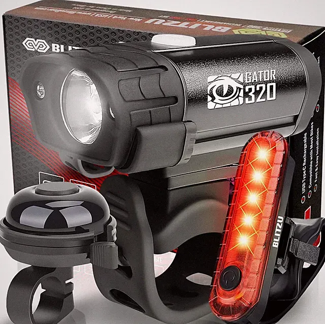 Bike Lights, Super Bright Bicycle USB-C Rechargeable Headlight, Taillight & Bell