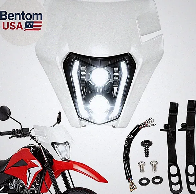 Dirt Bike Headlight LED with Turn Signals Universal Headlight Kit Light for Endu