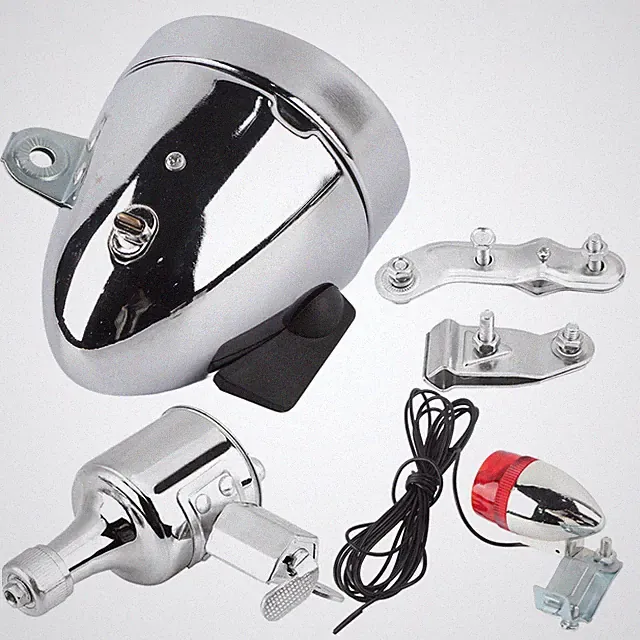 Dynamo Light Kit Silver Hardware Waterproof Cycling Headlight Taillight