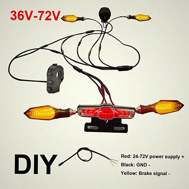 Ebike 05X Light Kit 36V-72V Headlights horn turn signal brake lights