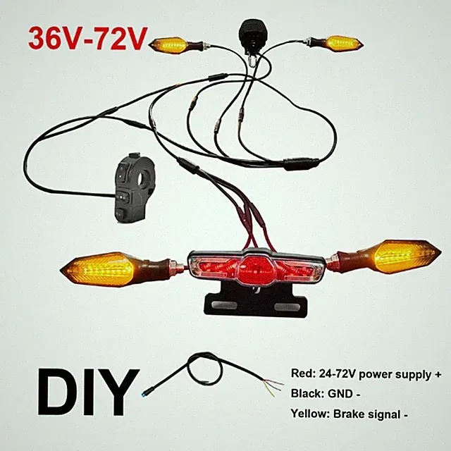 Ebike 05X Light Kit Headlights horn turn signal brake lights 36V-72V