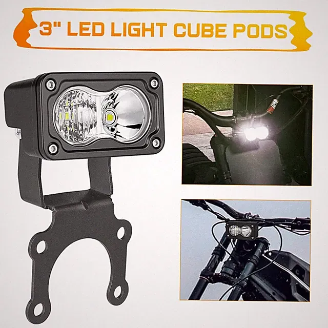 Ebike Electric Bicycle LED Headlight Plug&Play 12-24V 20W 1500-2000LM w/ Bracket