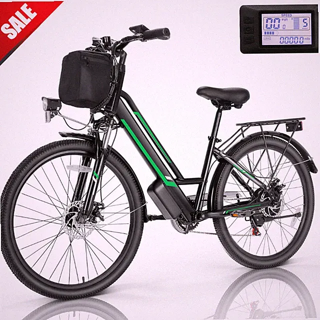 Electric Bike 26'' Low Step Thru Cruiser Bicycle 500W 48V Beach E-Bike MTB w/LCD
