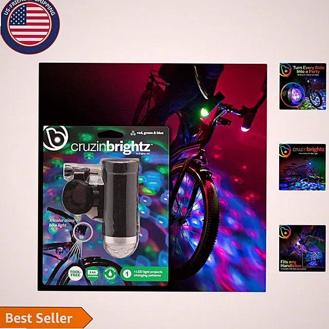 Fun Disco Bike Light with Tri-Colored Patterns - Perfect for Night Adventures