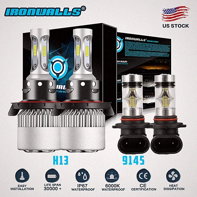H13 9008 LED Headlight High/low +9145 9140 Fog Lights for Ford F-150 2004-2014