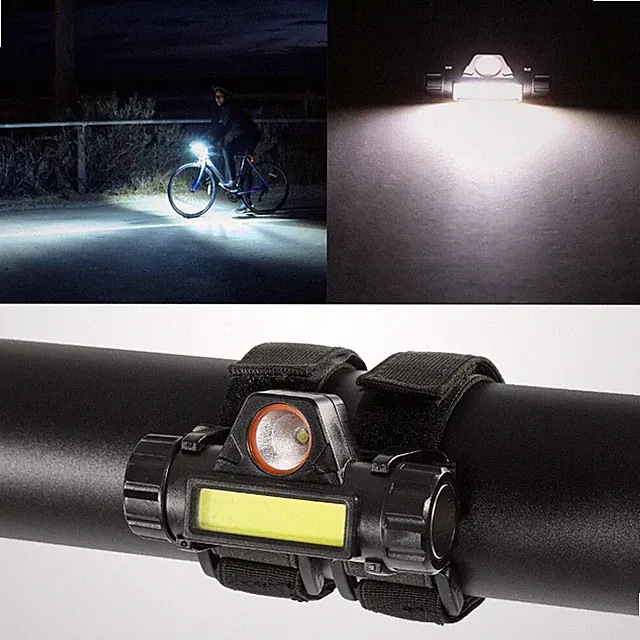 LED Headlight High Low Spot Flood Beam for Bike Off-Road Night Riding