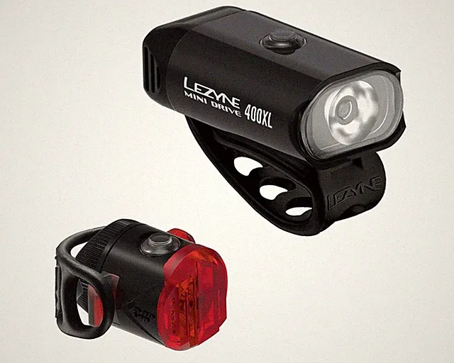 Lezyne Mini Drive 400XL/Femto USB-C Drive Headlight & Tail Light Set (Black)