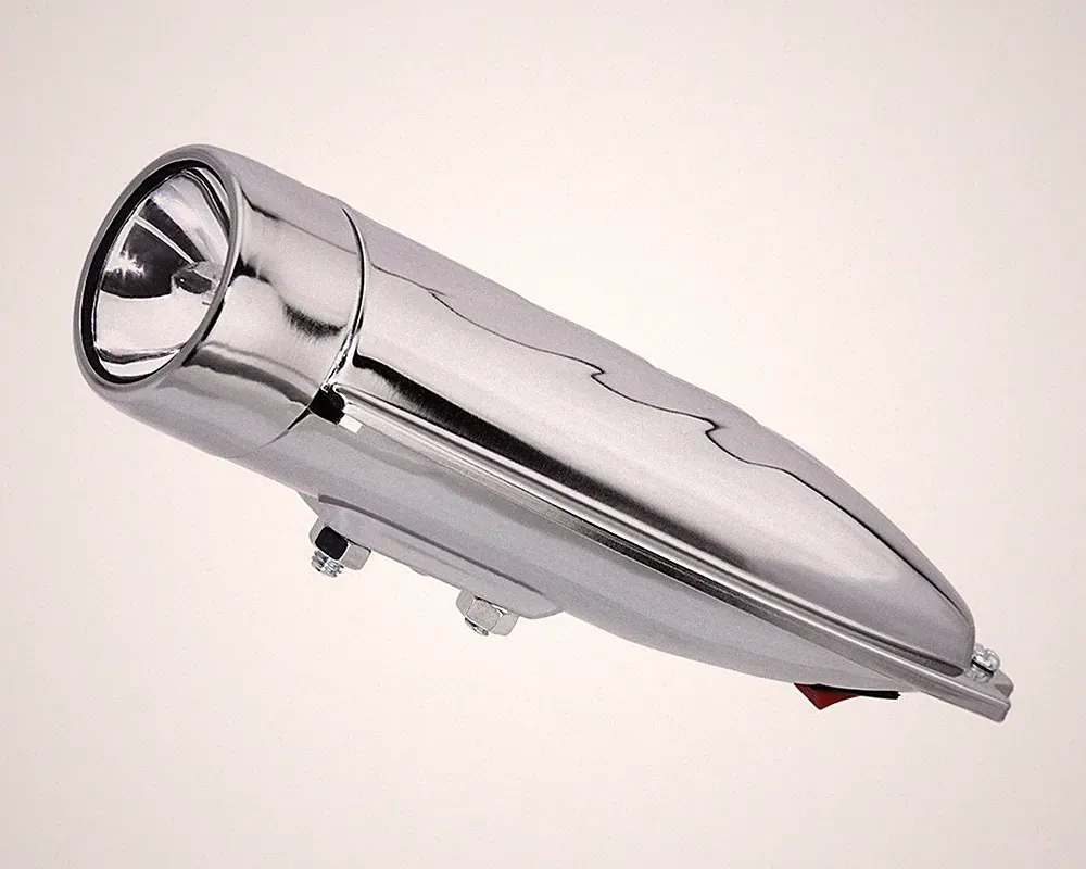 LOWRIDER Chrome Bullet Lamp Bike Fender Mount Cruiser Tank Bicycle Headlight.