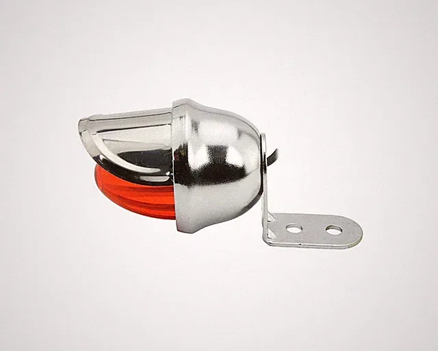 Lowrider Mini Bee Light Chrome Red Lens Bullet Cruiser Bicycle Headlight Lamp.