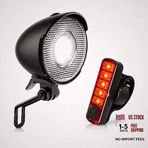 New Version 350Lumen High-Brightness Headlights Retro Bicycle black set