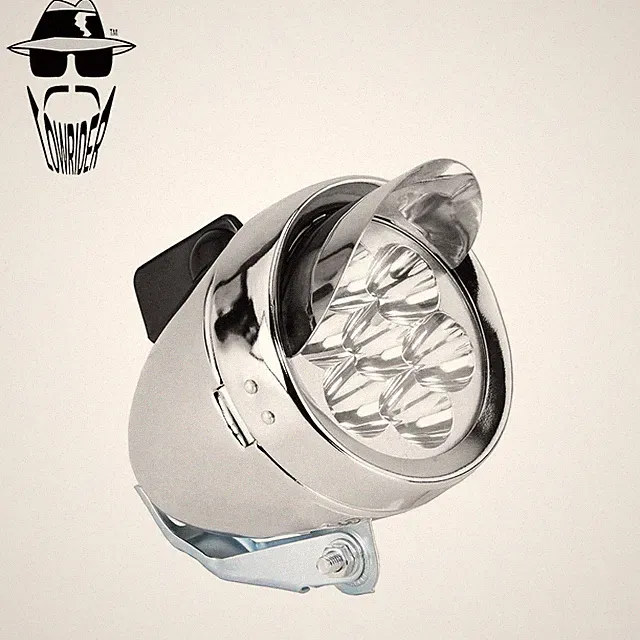 ORIGINAL LOWRIDER Chrome Bullet Headlight 7 LED Custom Cruiser Lowrider Bicycles