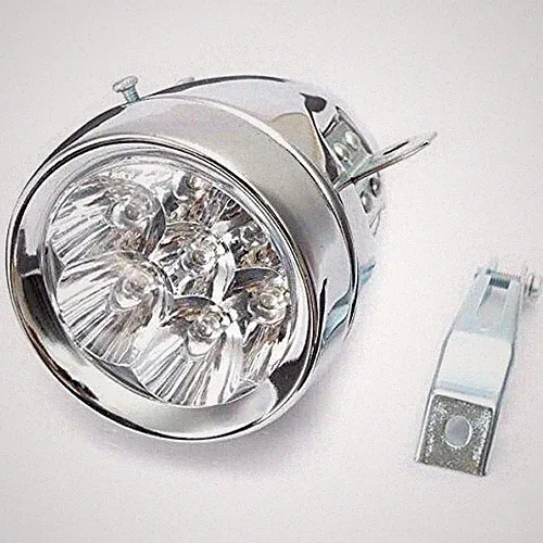 Bicycle Front BULLET Headlight 7 LED Battery Powered Lowrider Beach Cruiser Bike