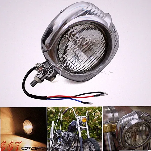 Retro Vintage Motorcycle Headlight Polish For Harley Chopper Bobber Cafe Racer