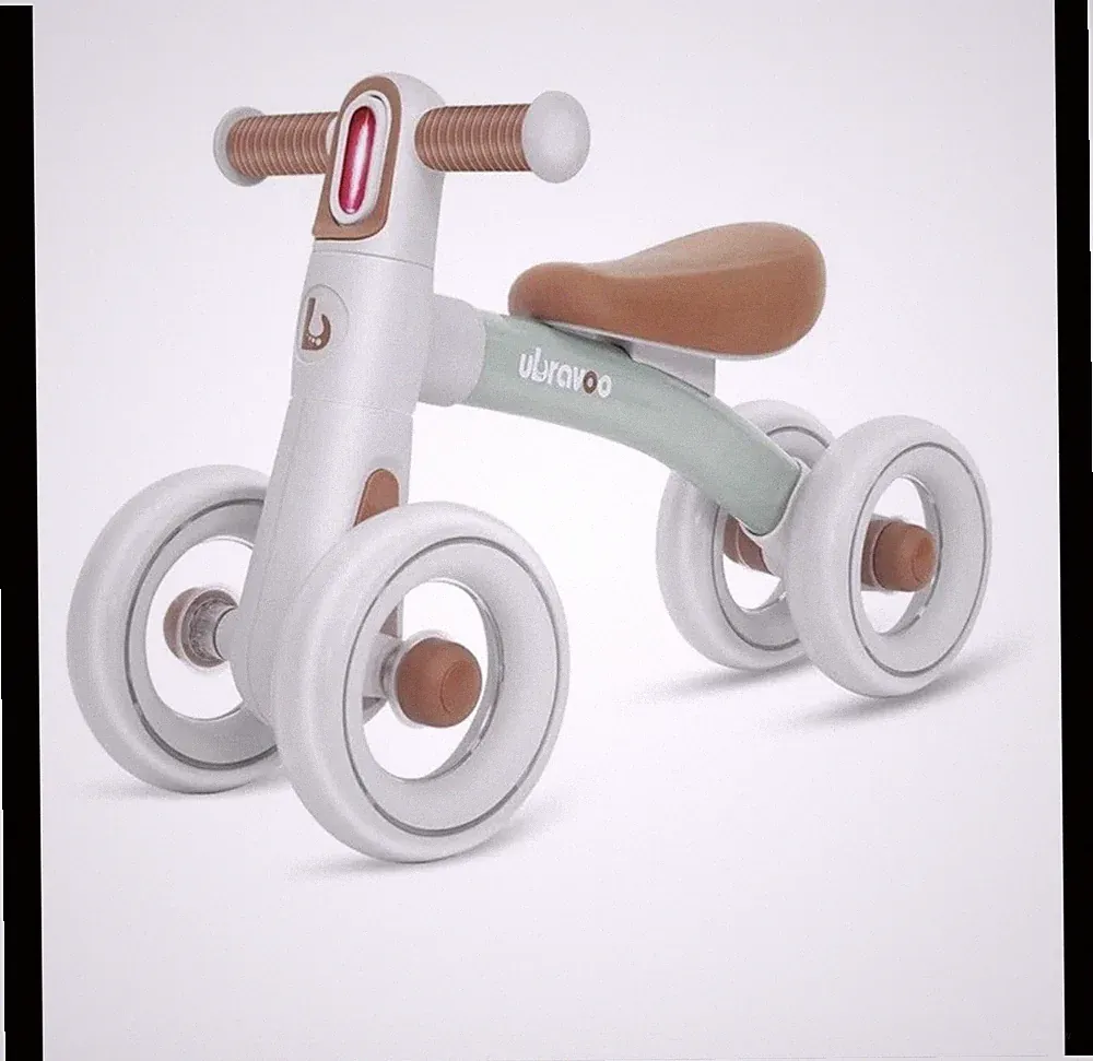 Ubravoo Baby Slide Balance Bike for 12-24 Months,3-Mode Headlight & 4 Transparen