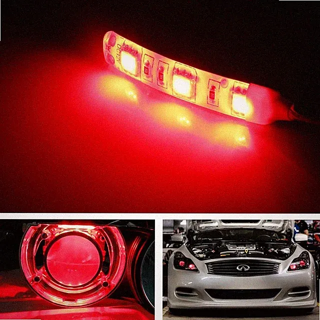 v2. Red Demon Eyes LED Modules For Car Bike Headlights Projector Retrofit DIY