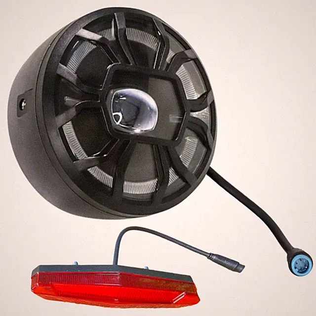 V20 Electric Fat Tire Bike 48V LED Headlight and Tail Light Set Front Rear Light
