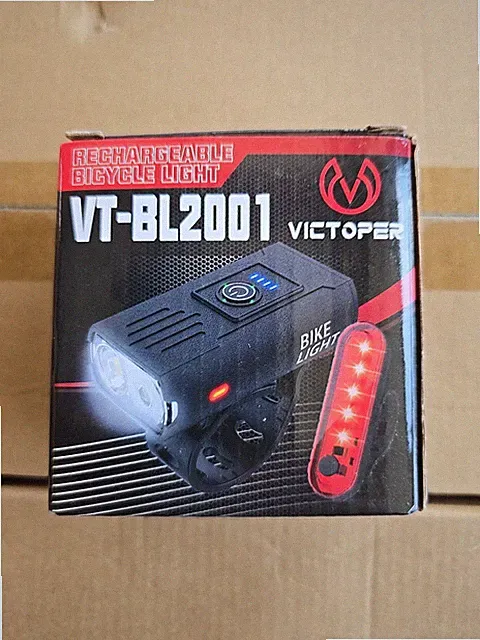 Victoper VT-BL2001 USB Rechargeable Bike Headlight/Taillight Set Waterproof LED