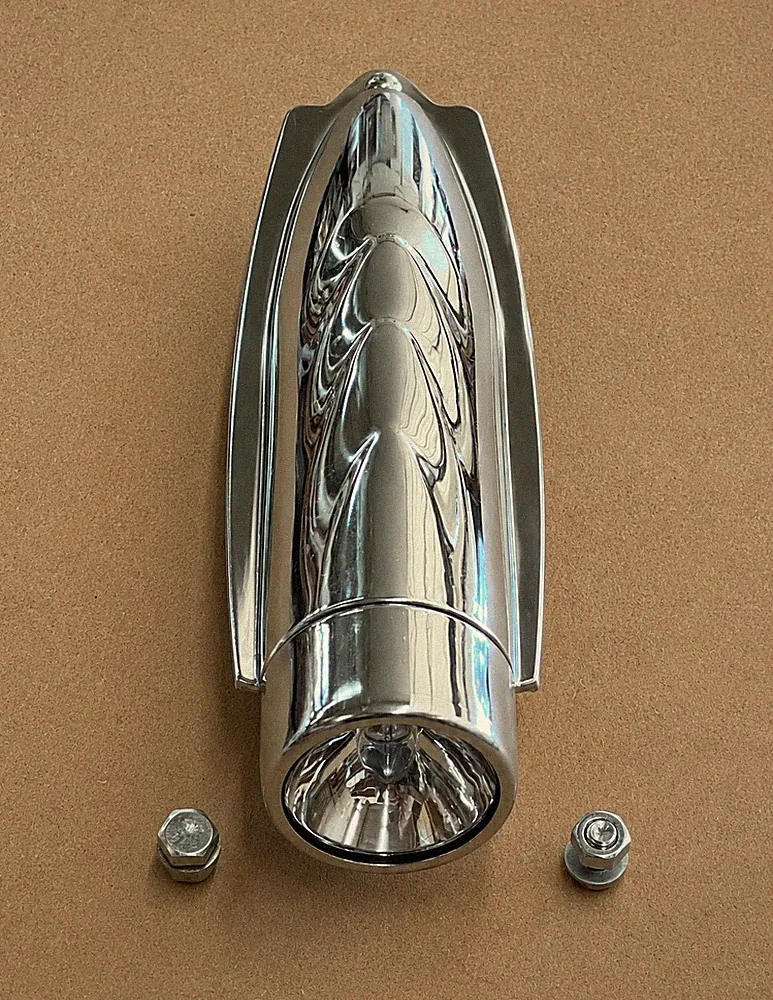 Vintage Schwinn Torpedo Fender Headlight Chrome Cruiser Tank Bicycle Delta Style