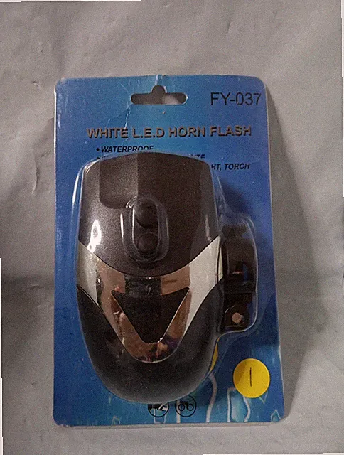 White LED horn flash Bicycle Bike Light Waterproof Cycle Front Headlight